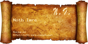 Noth Imre névjegykártya